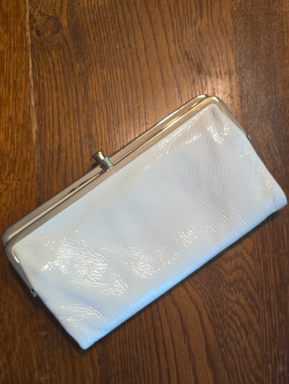 HOBO White Patent Clutch with Gold